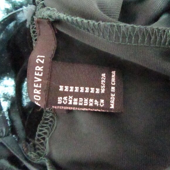 Forever 21 Green Velvet Dress - Picture 6 of 9